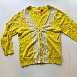 Charlotte yellow polka dot cardigan sz XL